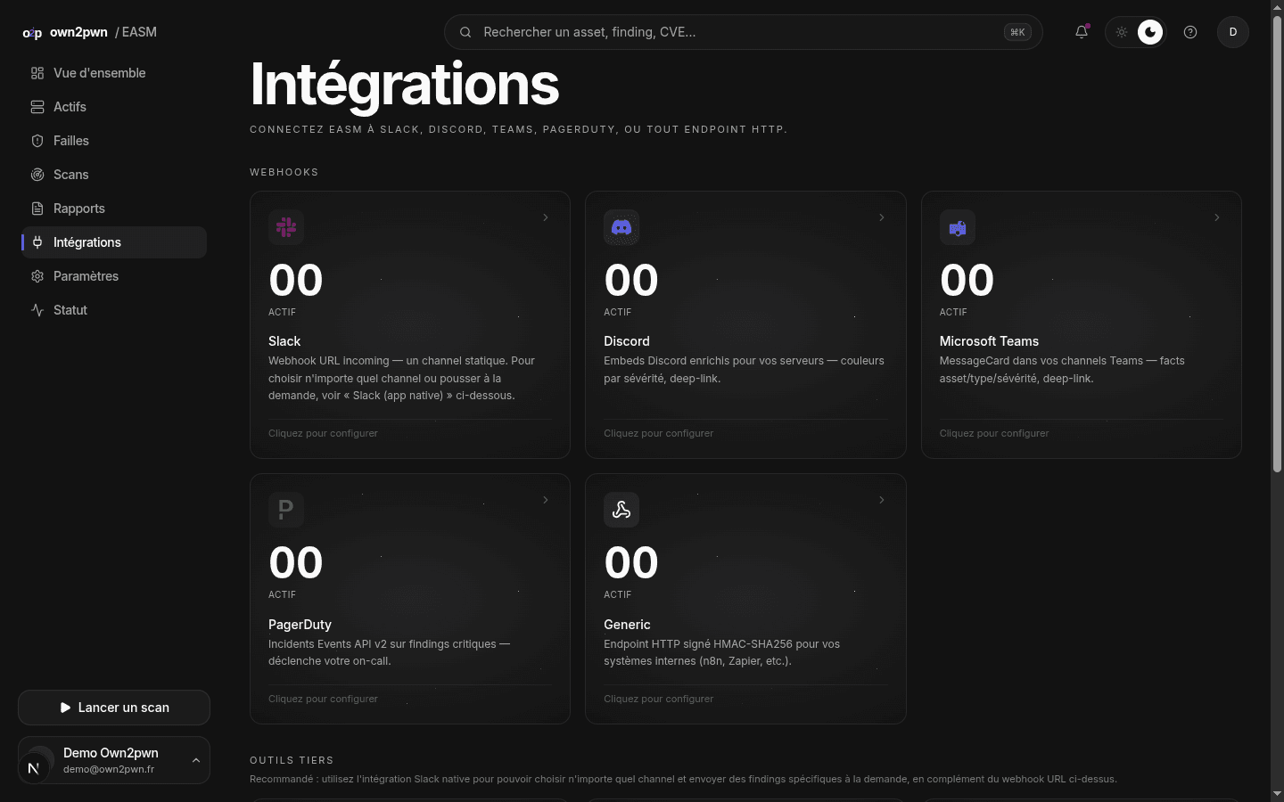 Intégrations natives